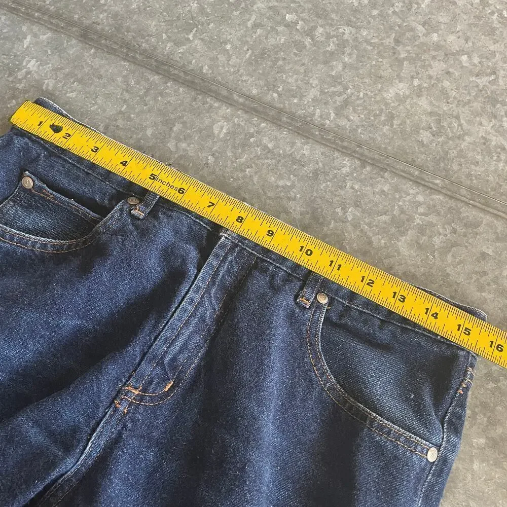 Paris Blues Originals Flare Denim Jeans Sz 9 Vintage 90s Y2K Bootcut Dark Blue
